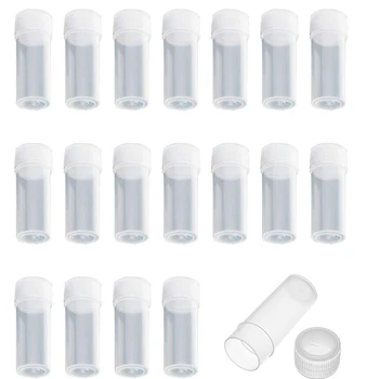 50 бр. /лот, пластмасови бутилки с обем от 5 мл, банка за проби, мини-прозрачни опаковки, контейнери с обем 5 г, за съхранение на лекарствени таблетки, течен прах, на капсули.