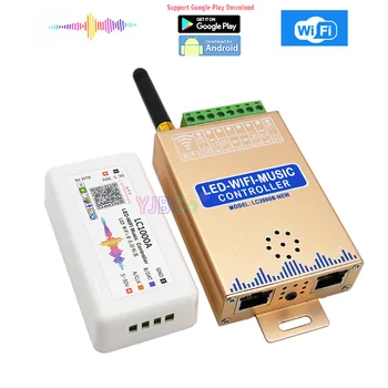 Led Цифров RGB Пиксел Лента Wifi SPI Music Spectrum Controller 1024-2048 Пиксела Матрица Панел Регулатори на Екрана с Вграден 5V 12V 24V