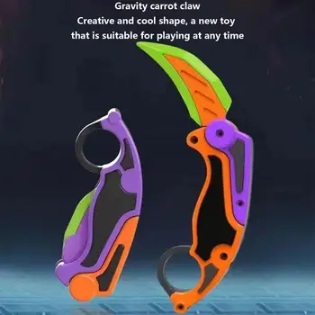 Гореща Разпродажба 3D Нож Carrot Gravitys Играчки-Неспокойни Детски Декомпрессионные Нажимные карти Малка Пластмасова Играчка Пеперуда с 3D принтиране Нокът Пеперуди