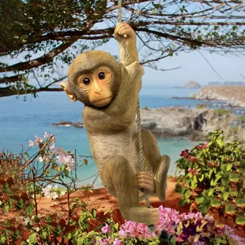 Градинско любимец Шимпанзе Затвори Малките Маймуни, Взбирающегося на дърво, Декорация на Статуи от смола