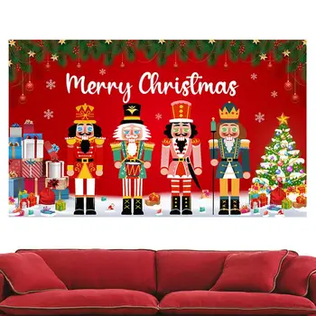 Декори за Весело Коледно парти, Зимна Червен Фон за снимки, Коледна Бъдни вечер, Семейно парти, фото-банер, Аксесоари за украса