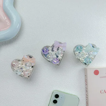 Държач За Пръстите и Поставка за iPhone Xiaomi Поддръжка на Телефони Мобилни Телефони Дръжка Tok Diamond Jewel Luxury Love Bow Гнездо за монтиране на Стена