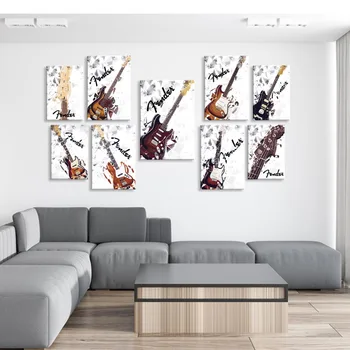 Китара Fender Stratocaster Bass Плакат Декоративна картина на Модерните Стенни Художествени картини Начало Декор Без рамка