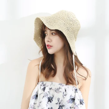 Лятна Плажна Солнцезащитная дамски шапка Корейската версия на слънцезащитен козирка, женска японска шапка, Сгъваема Солнцезащитная Елегантна модна Шапка H6590