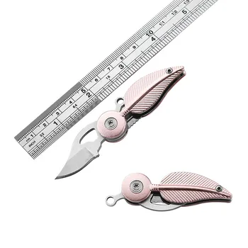 Многофункционален Сгъваем нож Mini Перо, джоб и ключодържател за самозащита на открито, Преносими Инструменти EDC, Нож за Разопаковане плодове