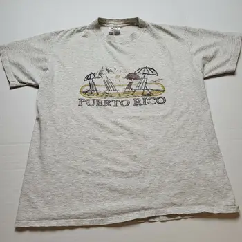 Мъжки t-shirt Vtg Puerto Rico L Beach Oneita САЩ от 90-те %81