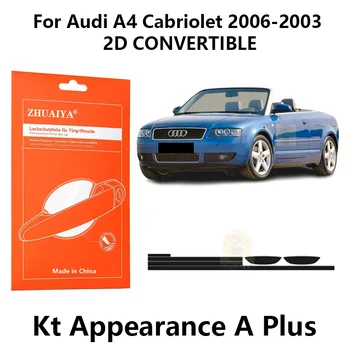 Огради ръб на вратата ZHUAIYA Врата копчето Чаша Защитно фолио за боя TPU PPF за Audi A4 Cabriolet 2006-2003 2D КАБРИОЛЕТ
