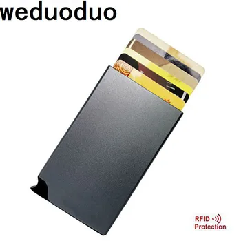 Притежателите на кредитни карти на новата марка Weduoduo, калъф за карти от алуминиева сплав RFID, Портфейл за кредитни карти, автоматично всплывающая цветна кутия за карти