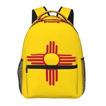 Раница за момичета, училищна чанта за книги, пътна чанта-голям капацитет, Флаг Ню Мексико