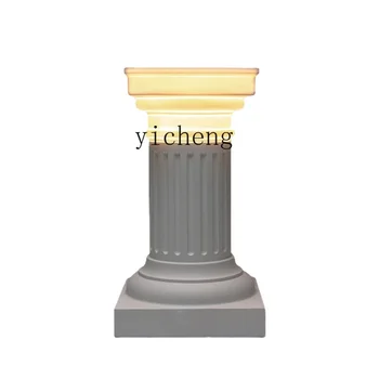 Римска колона ЗК в стил ретро със светлинен приставным масичка, творчески под лампа за дневна, околната светлина