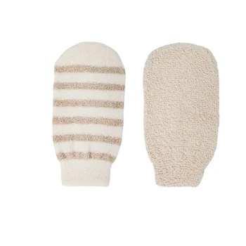 Ръкавица за къпане, средство за премахване на мъртвата кожа от естествен бамбуково влакно, Отшелушивающая спа-пяна за масаж, Двустранна аксесоари за баня