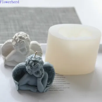 Силиконова форма на 3D Angel, Форми от смола, за да проверите за печене, Гипсова форма, форма за свещи, материал за ароматерапия, направи си сам, форма за ръчно изработени сапуни