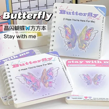 Творчески Тетрадка от 100 Листа Kawaii В Американски Стил Пеперуда График на Занятията Албум За Изрезки от Дневник Прекрасни Канцеларски Бележник на Ученика