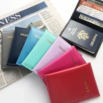 Титуляр изкуствена кожа, държач за регистрация на билети, Пътни аксесоари, калъф за карти от изкуствена кожа защитен калъф за паспорт, притежател на паспорт