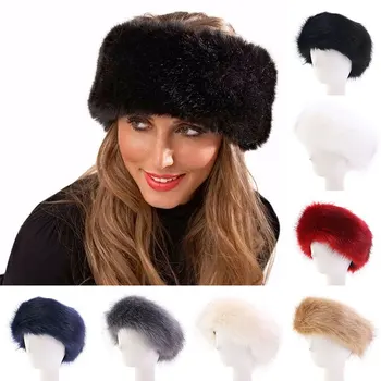 Топли слушалки за момичета на открито, дамски зимни шапки, лентата за глава от изкуствена кожа, Пухкави Руски шапки, изкуствена кожа, шапки направи си САМ