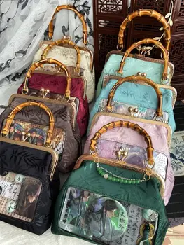 Чанта Hanfu с бродерия в китайския етнически стил, Прозрачна Чанта Itabag, Модни, класически, Литературен Младежка Дамска чанта през рамо